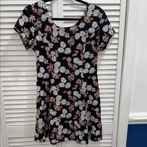 Floral Black Mini Dress